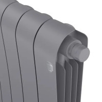 Радиатор секционный Royal Thermo Infinity SS VR80 500/90 4 секций нижнее подключение биметалл серый