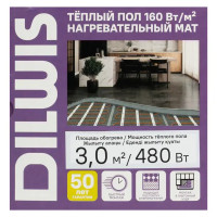 Нагревательный мат для теплого пола DILWIS 3 м2 480 Вт