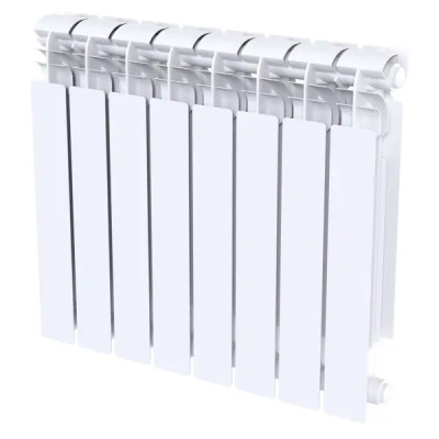 Радиатор секционный Le Heat Bimetal 500/100 8 секций боковое подключение биметалл белый