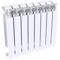 Радиатор секционный Le Heat Bimetal 500/100 8 секций боковое подключение биметалл белый