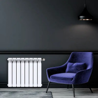 Радиатор секционный Le Heat Bimetal 500/100 8 секций боковое подключение биметалл белый