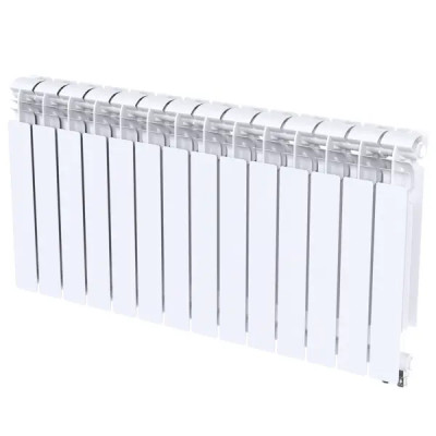 Радиатор секционный Le Heat Bimetal 500/100 14 секций нижнее подключение биметалл белый