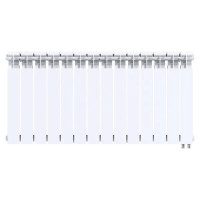 Радиатор секционный Le Heat Bimetal 500/100 14 секций нижнее подключение биметалл белый