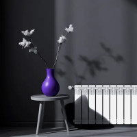 Радиатор секционный Le Heat Bimetal 350/90 12 секций боковое подключение биметалл белый