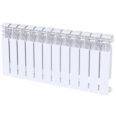 Радиатор секционный Le Heat Bimetal 350/90 12 секций боковое подключение биметалл белый