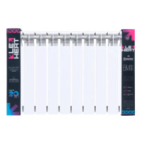 Радиатор секционный Le Heat Bimetal 500/100 10 секций боковое подключение биметалл белый