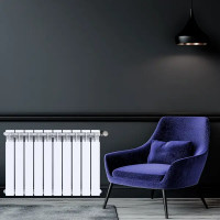 Радиатор секционный Le Heat Bimetal 500/100 10 секций боковое подключение биметалл белый