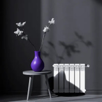 Радиатор секционный Le Heat Bimetal 350/90 6 секций боковое подключение биметалл белый