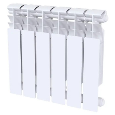 Радиатор секционный Le Heat Bimetal 350/90 6 секций боковое подключение биметалл белый