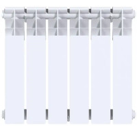 Радиатор секционный Le Heat Bimetal 350/90 6 секций боковое подключение биметалл белый