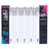 Радиатор секционный Le Heat Bimetal 350/90 6 секций боковое подключение биметалл белый