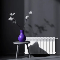 Радиатор секционный Le Heat Bimetal 350/90 10 секций боковое подключение биметалл белый