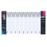 Радиатор секционный Le Heat Bimetal 350/90 10 секций боковое подключение биметалл белый