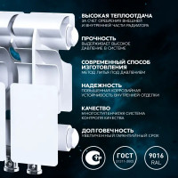 Радиатор секционный Le Heat Bimetal 200/100 10 секций нижнее подключение биметалл белый