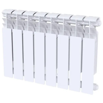 Радиатор секционный Le Heat Bimetal 350/90 8 секций боковое подключение биметалл белый