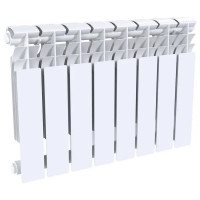 Радиатор секционный Le Heat Bimetal 350/90 8 секций боковое подключение биметалл белый