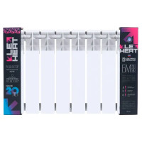 Радиатор секционный Le Heat Bimetal 350/90 8 секций боковое подключение биметалл белый