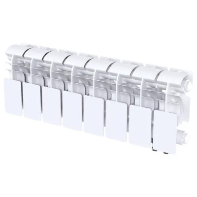 Радиатор секционный Le Heat Bimetal 200/100 8 секций нижнее подключение биметалл белый