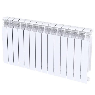 Радиатор секционный Le Heat Bimetal 500/100 14 секций боковое подключение биметалл белый