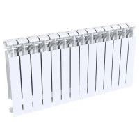 Радиатор секционный Le Heat Bimetal 500/100 14 секций боковое подключение биметалл белый