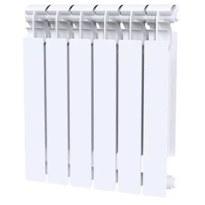 Радиатор секционный Le Heat Bimetal 500/100 6 секций боковое подключение биметалл белый