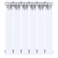 Радиатор секционный Le Heat Bimetal 500/100 6 секций боковое подключение биметалл белый