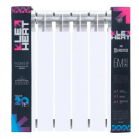 Радиатор секционный Le Heat Bimetal 500/100 6 секций боковое подключение биметалл белый