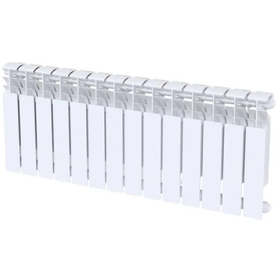 Радиатор секционный Le Heat Bimetal 350/90 14 секций боковое подключение биметалл белый