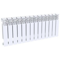 Радиатор секционный Le Heat Bimetal 350/90 14 секций боковое подключение биметалл белый