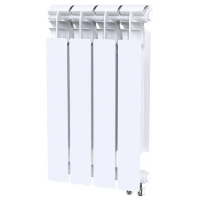 Радиатор секционный Le Heat Bimetal 500/100 4 секций нижнее подключение биметалл белый