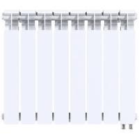 Радиатор секционный Le Heat Bimetal 500/100 8 секций нижнее подключение биметалл белый
