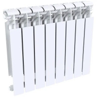 Радиатор секционный Le Heat Bimetal 500/100 8 секций нижнее подключение биметалл белый