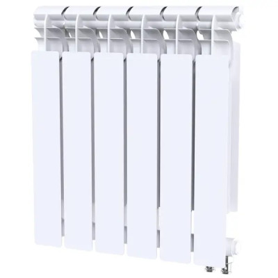 Радиатор секционный Le Heat Bimetal 500/100 6 секций нижнее подключение биметалл белый