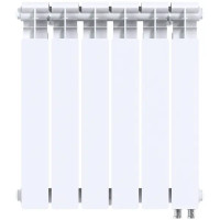 Радиатор секционный Le Heat Bimetal 500/100 6 секций нижнее подключение биметалл белый