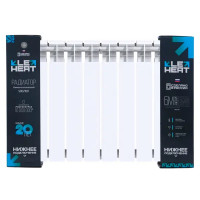 Радиатор секционный Le Heat Bimetal 500/100 10 секций нижнее подключение биметалл белый