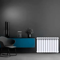 Радиатор секционный Le Heat Bimetal 500/100 10 секций нижнее подключение биметалл белый