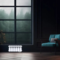 Радиатор секционный Le Heat Bimetal 200/100 6 секций нижнее подключение биметалл белый