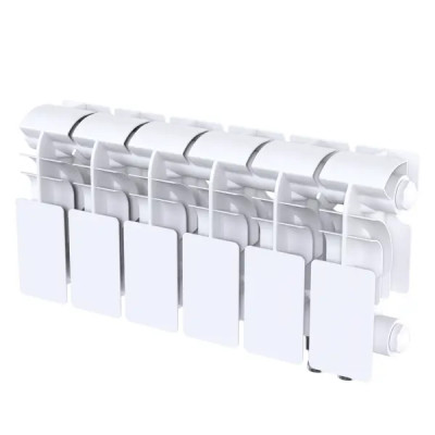 Радиатор секционный Le Heat Bimetal 200/100 6 секций нижнее подключение биметалл белый