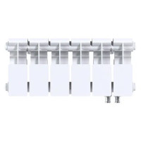 Радиатор секционный Le Heat Bimetal 200/100 6 секций нижнее подключение биметалл белый