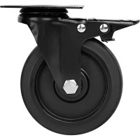 Колесо поворотное с тормозом 75 мм до 50 кг цвет черный