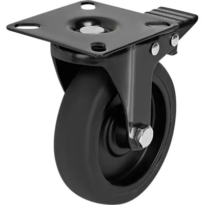 Колесо поворотное с тормозом 75 мм до 50 кг цвет черный