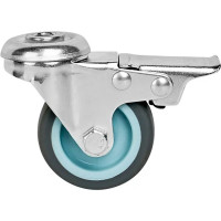 Колесо поворотное с тормозом 50 мм до 40 кг с болтом М8 цвет серый