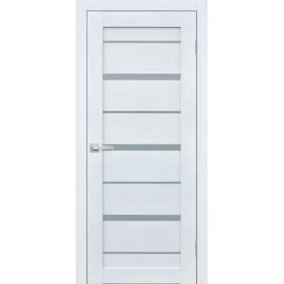 Дверь межкомнатная со стеклом Тренто 60x200 см ПВХ цвет иридиум с замком