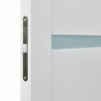 Дверь межкомнатная со стеклом Тренто 60x200 см ПВХ цвет иридиум с замком