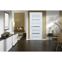 Дверь межкомнатная со стеклом Тренто 60x200 см ПВХ цвет иридиум с замком