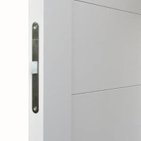 Дверь межкомнатная глухая Тренто 60x200 см ПВХ цвет иридиум с замком