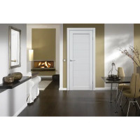 Дверь межкомнатная глухая Тренто 60x200 см ПВХ цвет иридиум с замком