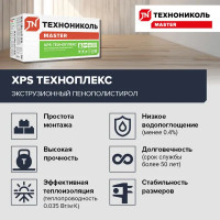 Экструдированный пенополистирол XPS 30 мм Техноплекс 580x1180 мм 0.68 м²