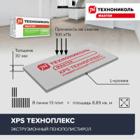 Экструдированный пенополистирол XPS 30 мм Техноплекс 580x1180 мм 0.68 м²