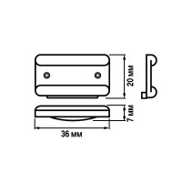 Подпятник мебельный прямоугольный Palladium 20x10x37 мм пластик цвет коричневый 4 шт.